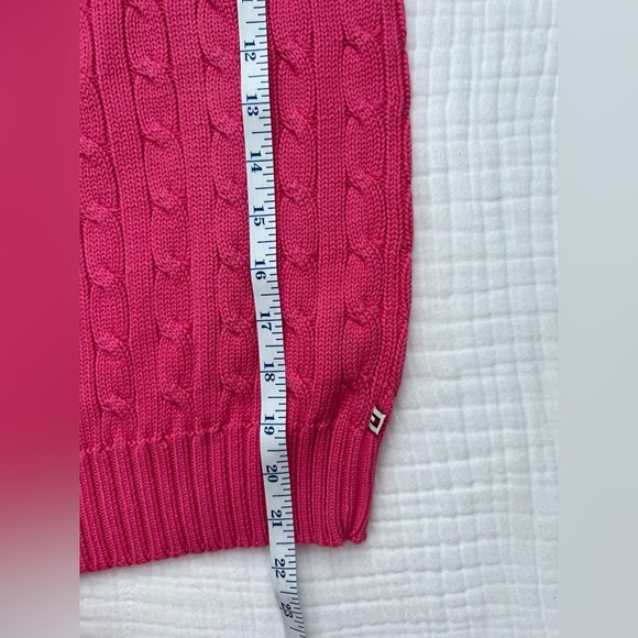 *NWT* Tommy Hilfiger pink cable knit 100% cotton sweater -Size Medium - Picture 8 of 11